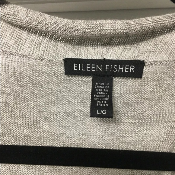 Eileen Fisher Gray Long Cardigan Linen/Silk Large - Picture 2 of 4
